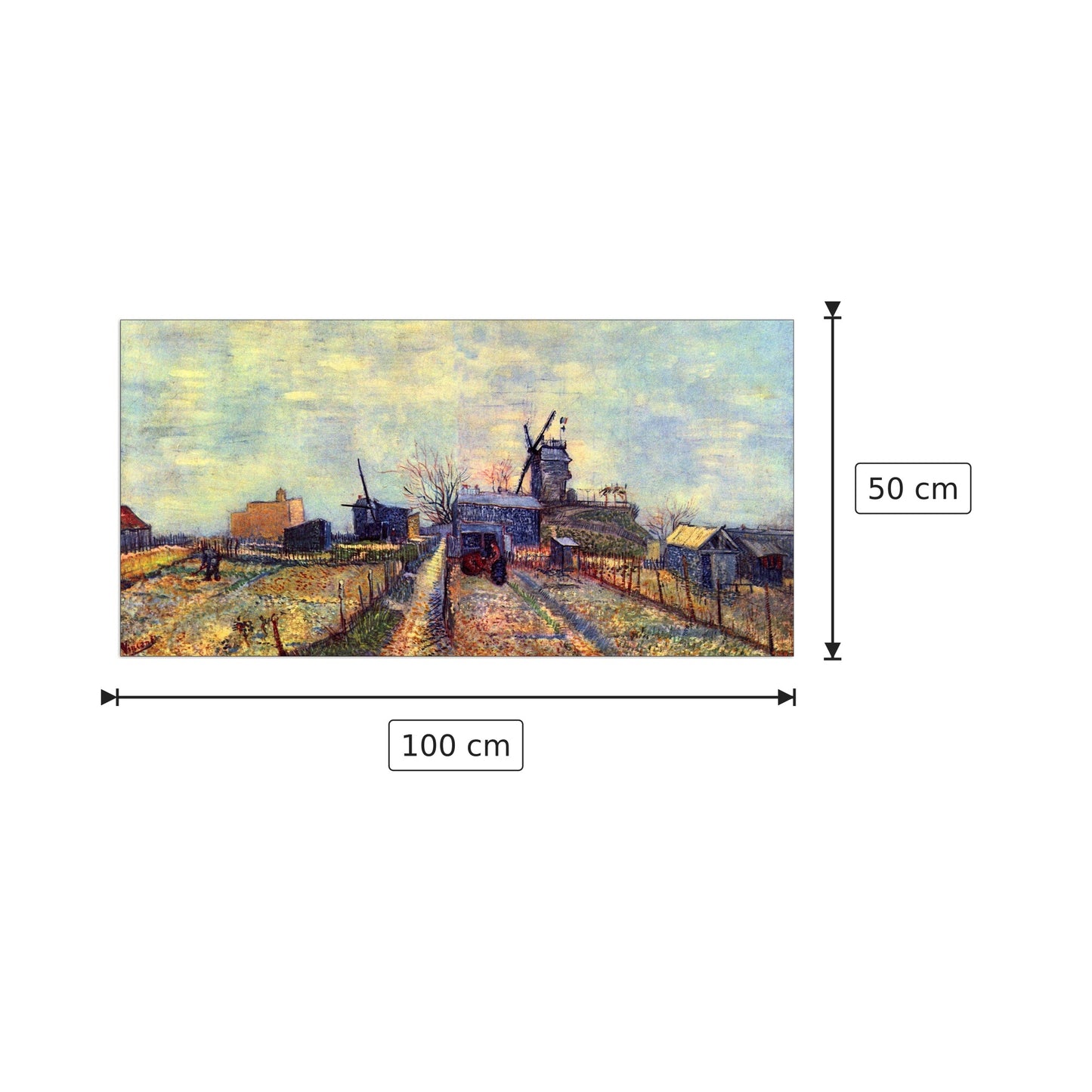 Vegetable gardens on the Montmartre - Van Gogh Vincent - cm 100x50 - Pannello in MDF