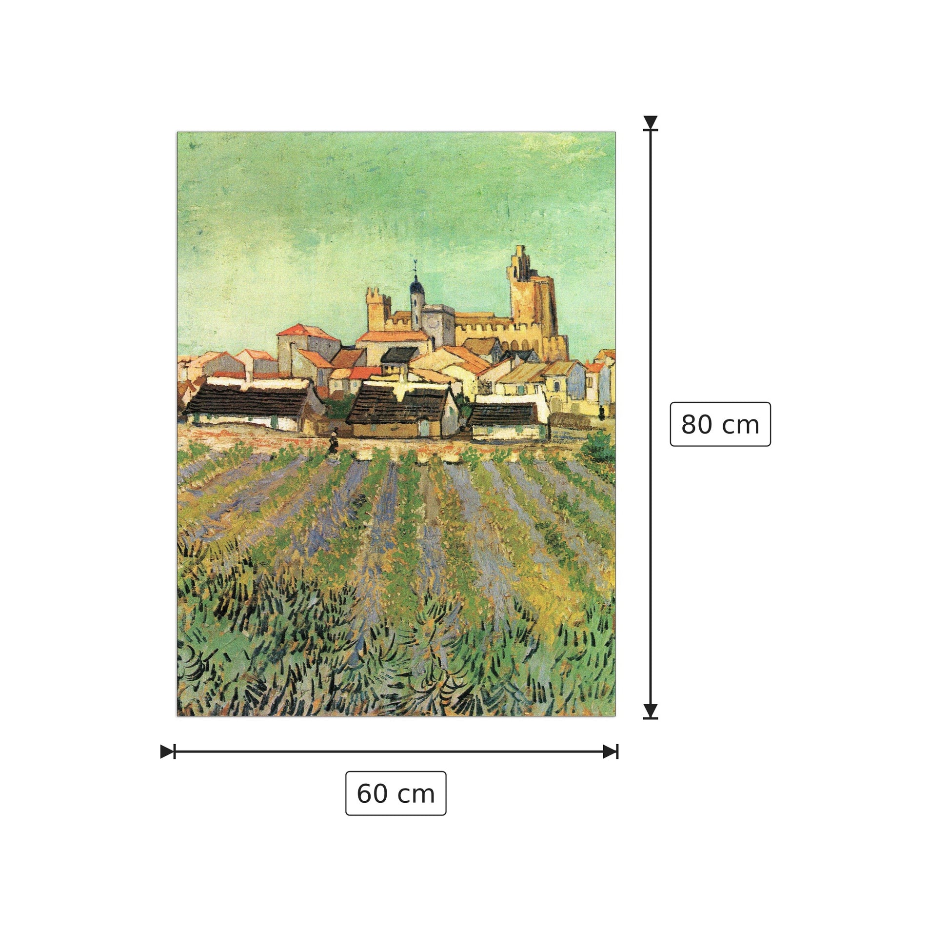 View of Sainte Maries - Van Gogh Vincent - cm 60x80 - Pannello in MDF