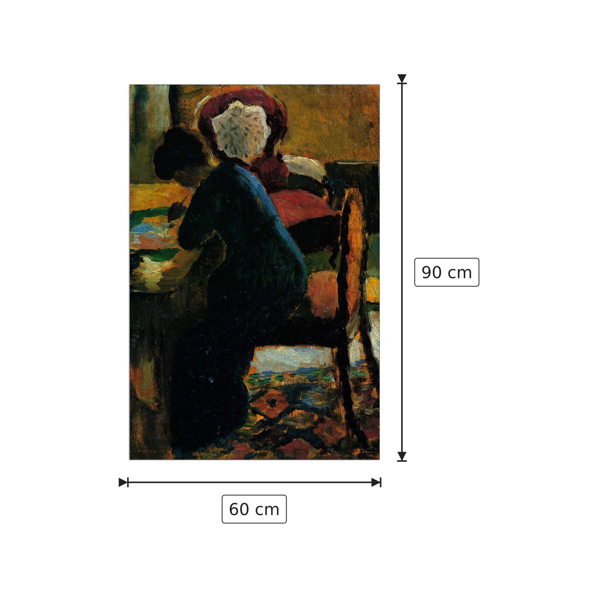 Elisabeth at the desk - Macke August - cm 60x90 - Pannello in MDF