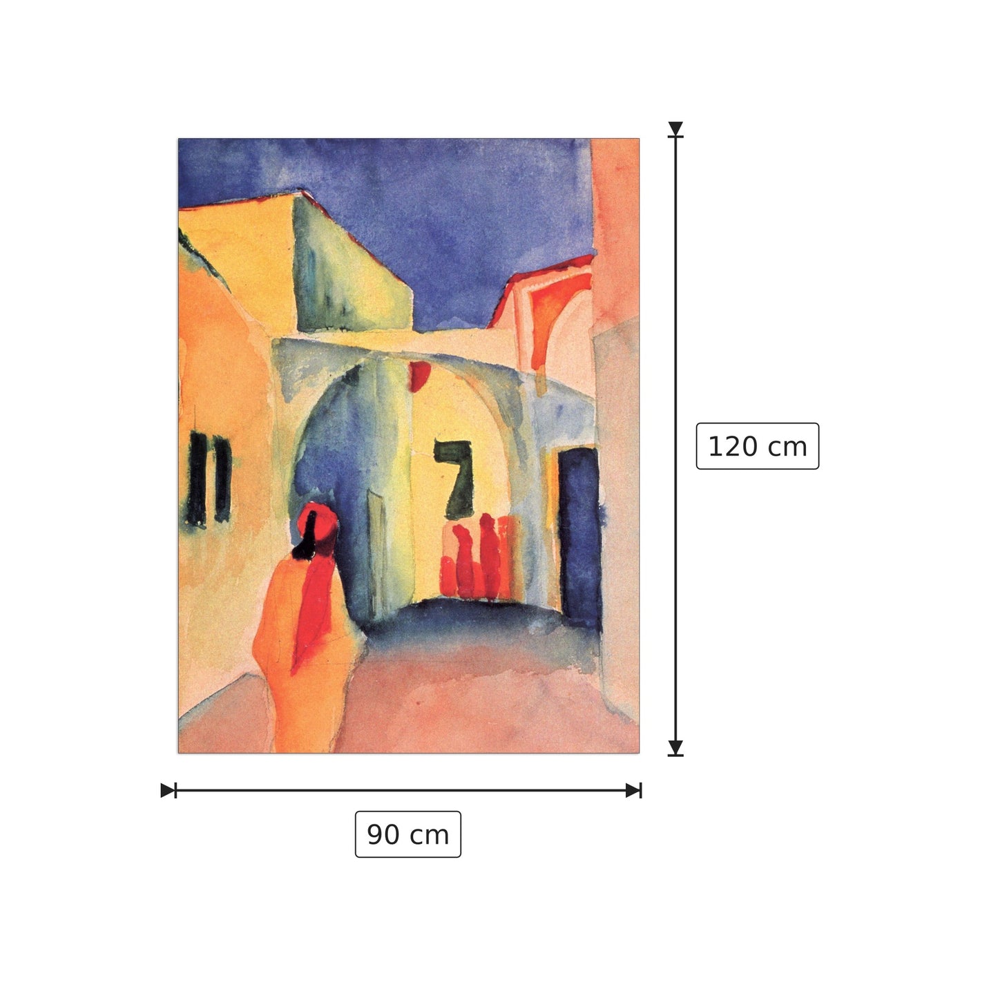 Look in a lane - Macke August - cm 90x120 - Pannello in MDF