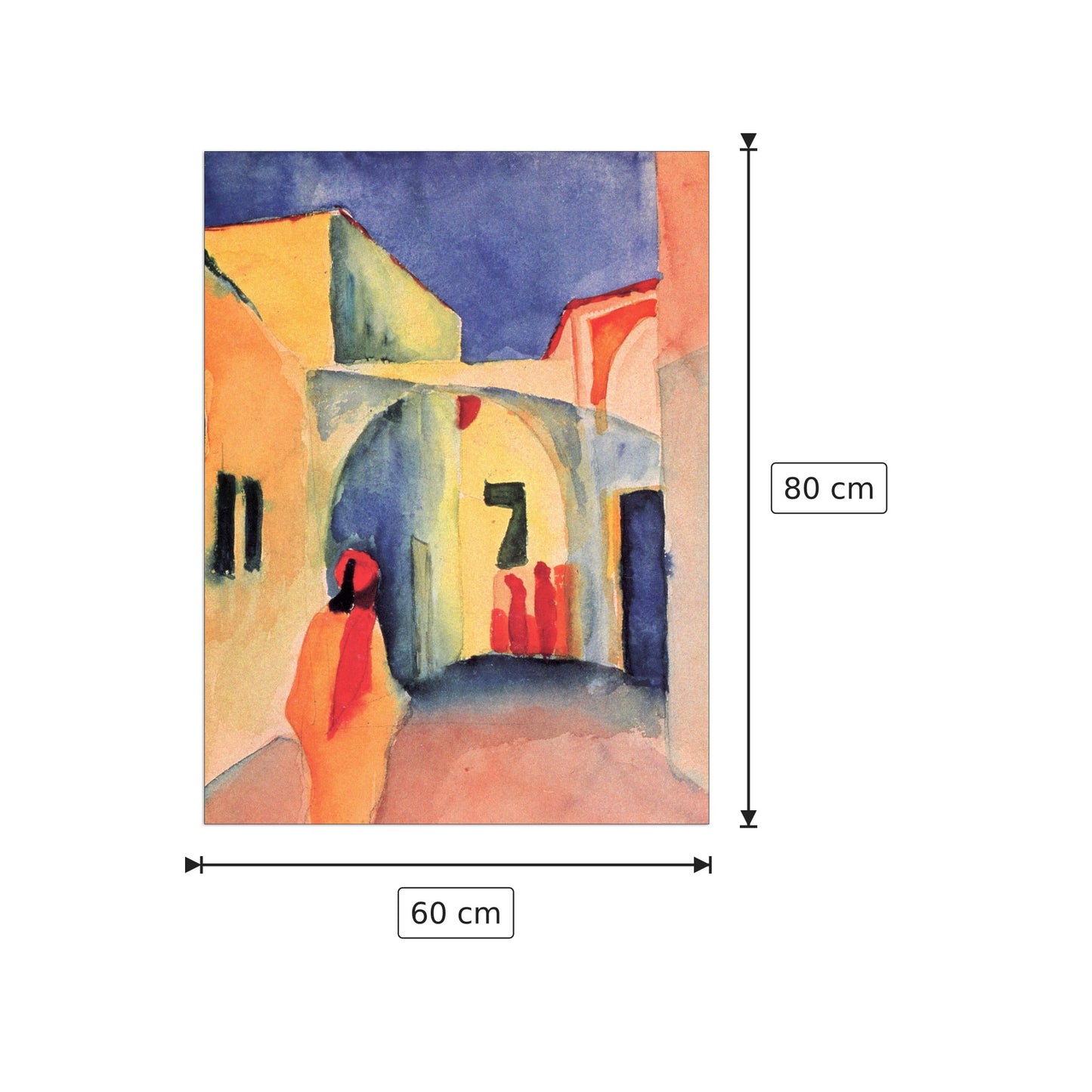 Look in a lane - Macke August - cm 60x80 - Pannello in MDF