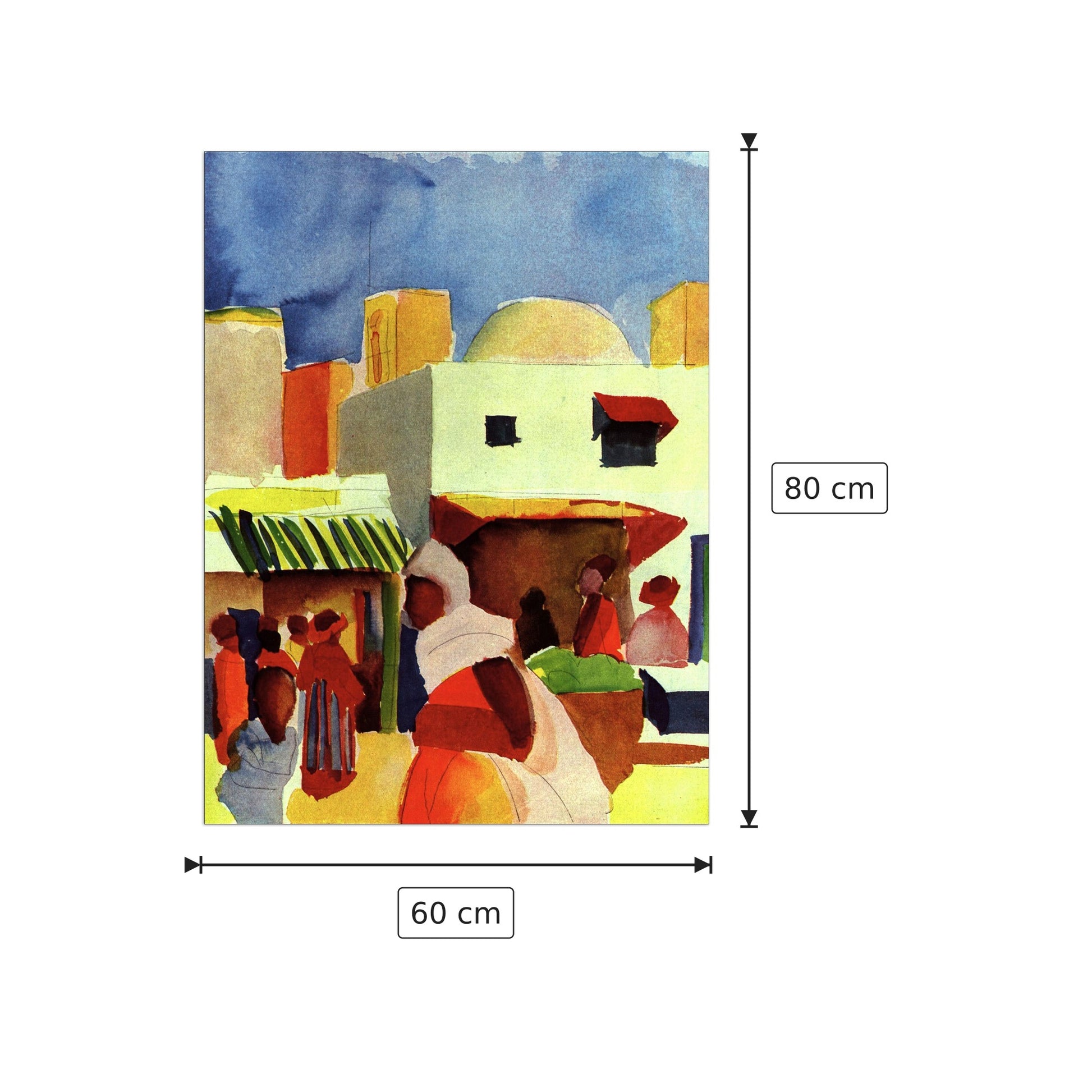 Market in Algier - Macke August - cm 60x80 - Pannello in MDF