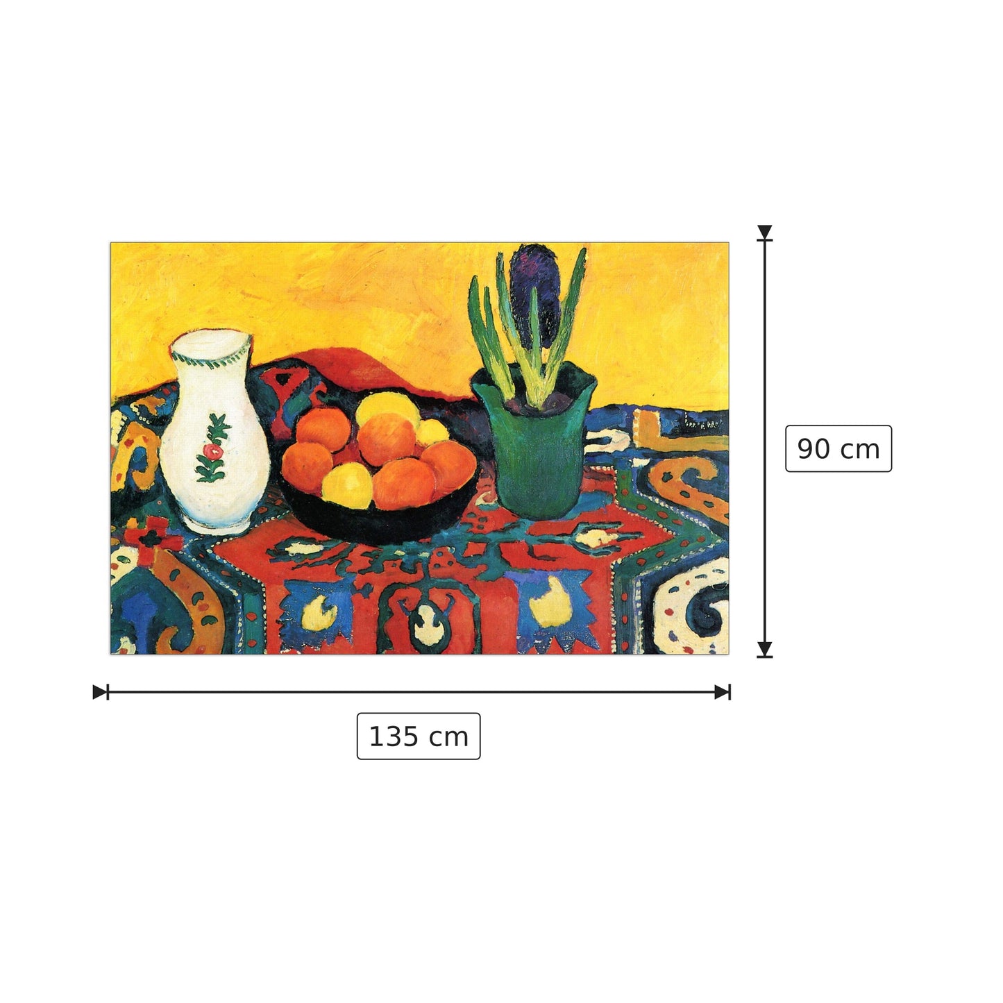 Still Life with Hyacinthe - Macke August - cm 135x90 - Pannello in MDF