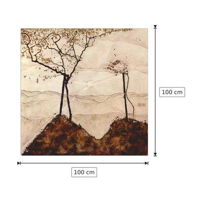 Autumn sun and trees - Schiele Egon - cm 100x100 - Pannello in MDF