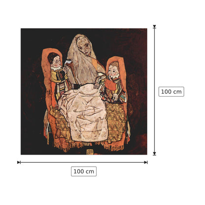 Parent with two children (the mother) - Schiele Egon - cm 100x100 - Pannello in MDF