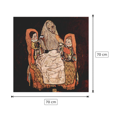 Parent with two children (the mother) - Schiele Egon - cm 70x70 - Pannello in MDF
