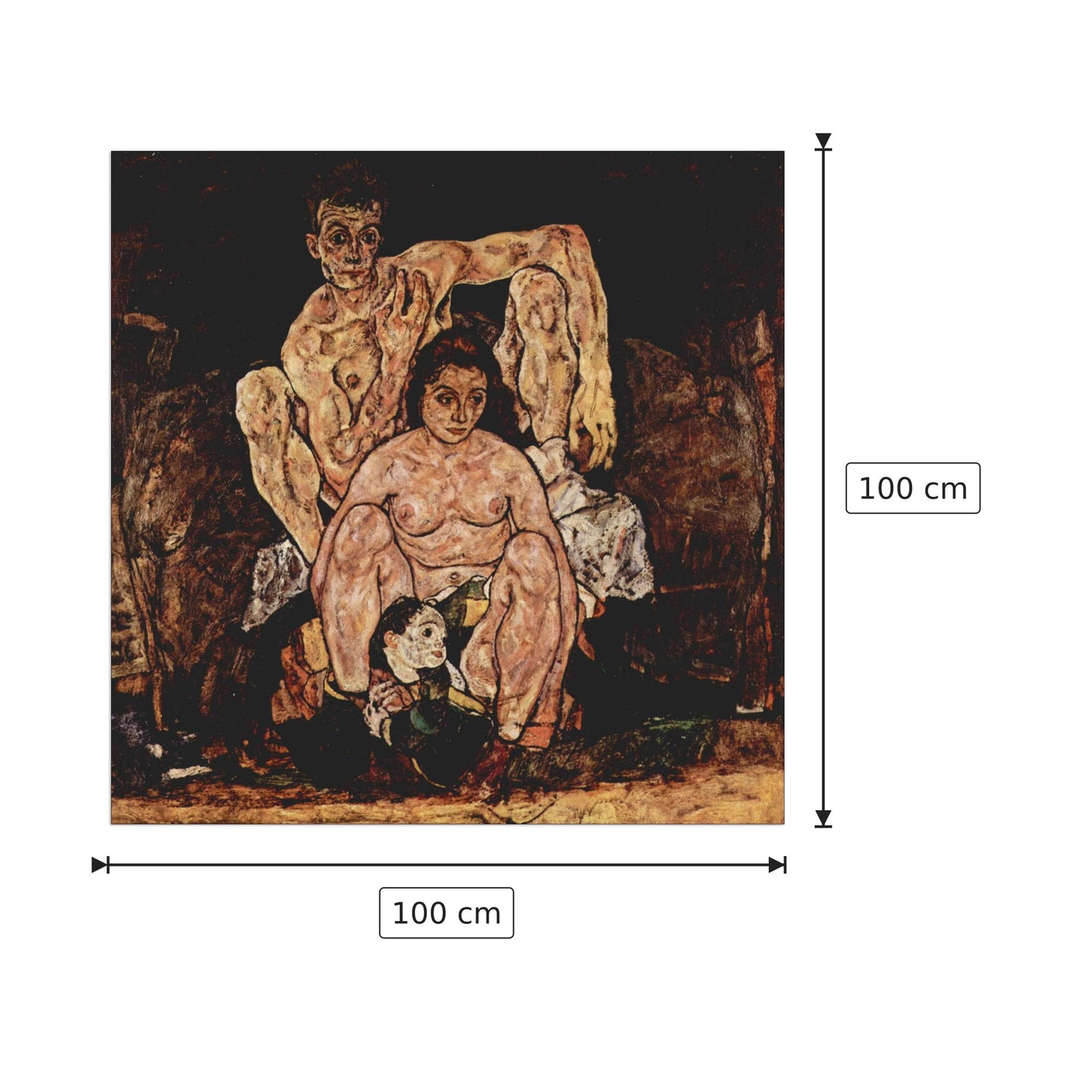The Family - Schiele Egon - cm 100x100 - Pannello in MDF