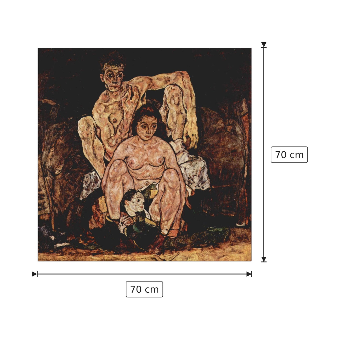 The Family - Schiele Egon - cm 70x70 - Pannello in MDF