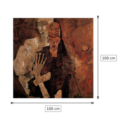 Unlicensed or even death, and man - Schiele Egon - cm 100x100 - Pannello in MDF