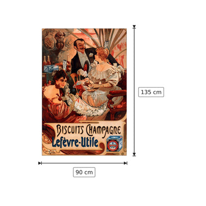 Buscuits, Lefevre-Utile II - Mucha Alphonse - cm 90x135 - Pannello in MDF