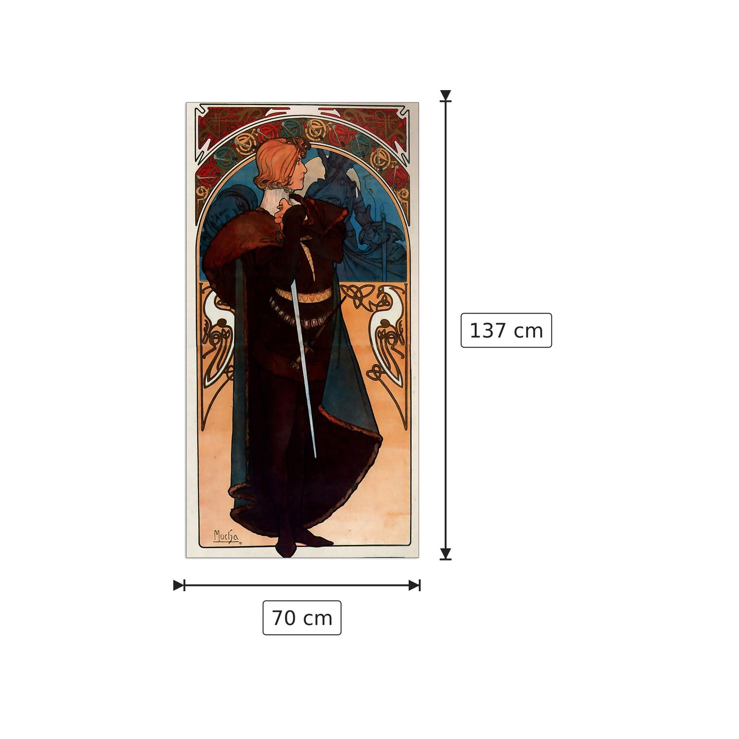 Hamlet - Mucha Alphonse - cm 70x137 - Pannello in MDF