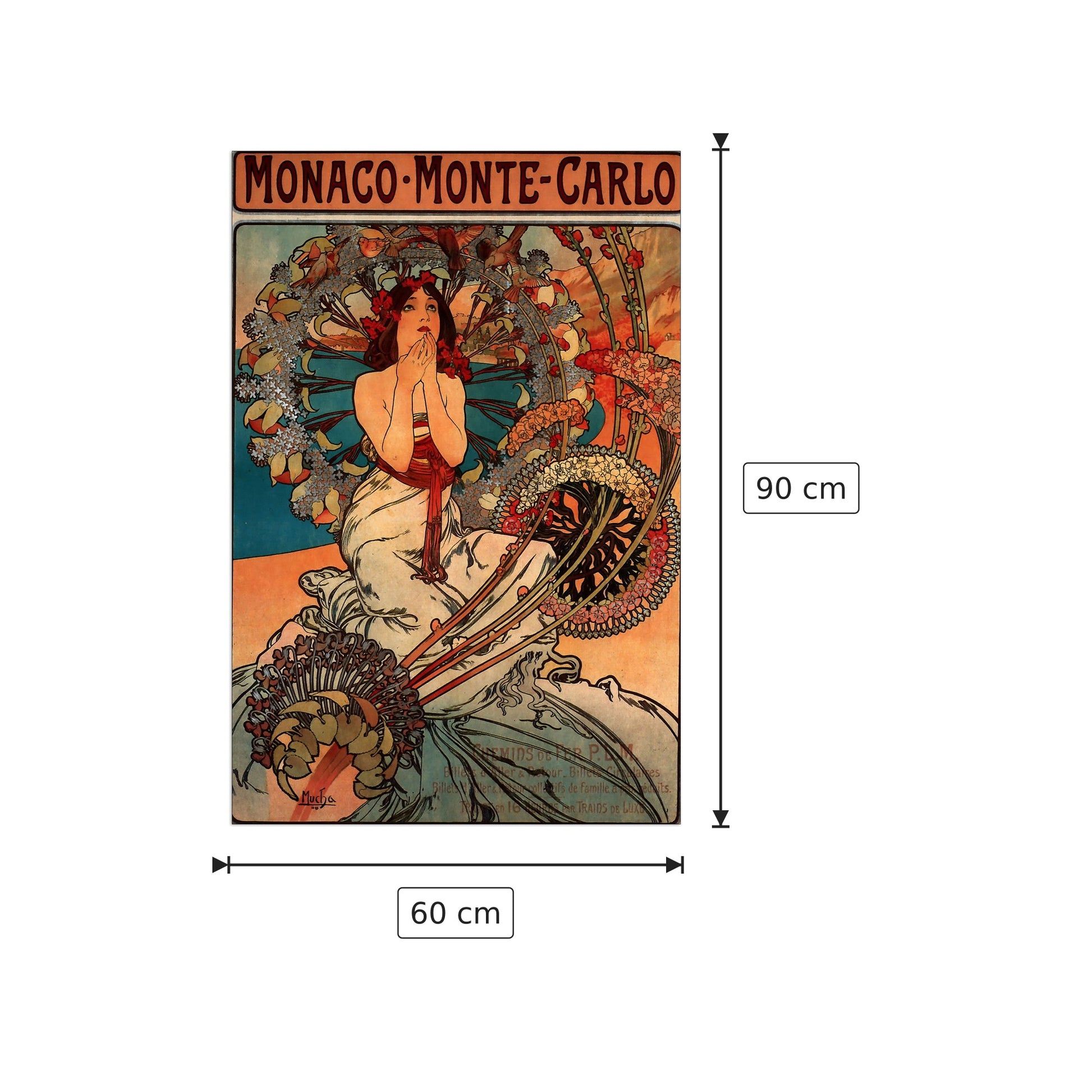 Monaco - Mucha Alphonse - cm 60x90 - Pannello in MDF