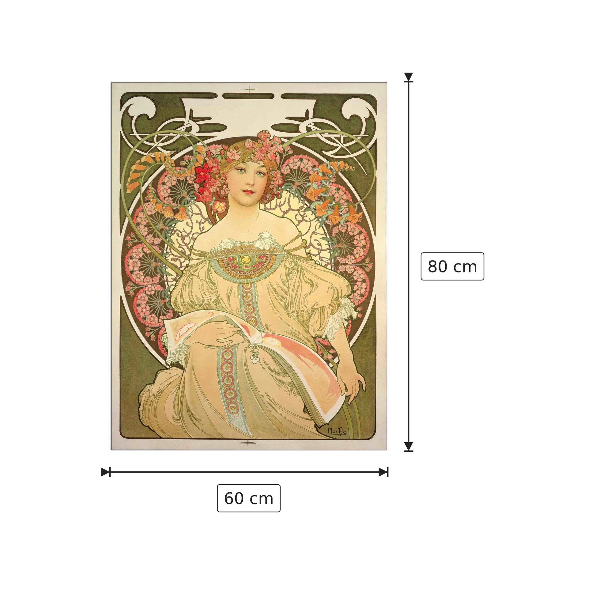 Obraz - Mucha Alphonse - cm 60x80 - Pannello in MDF