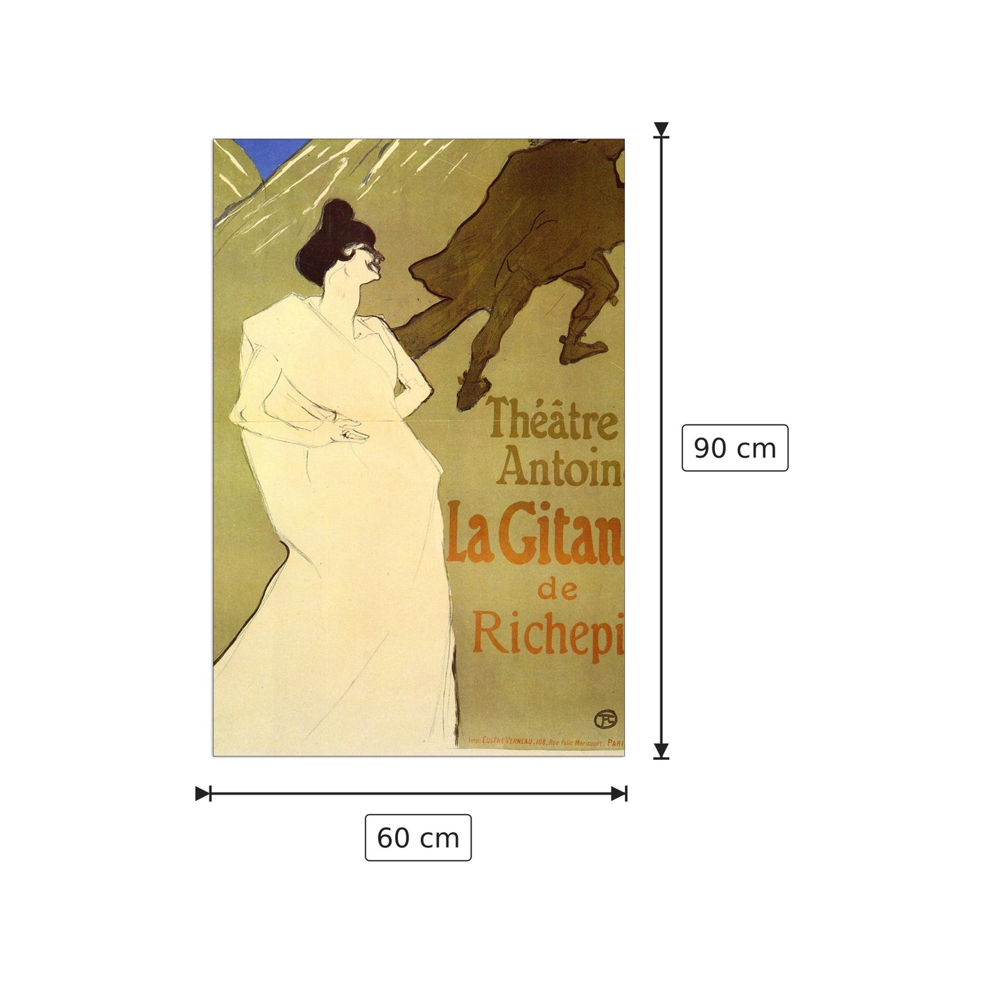 La Gitane de Rechepin - Toulouse-Lautrec - cm 60x90 - Pannello in MDF