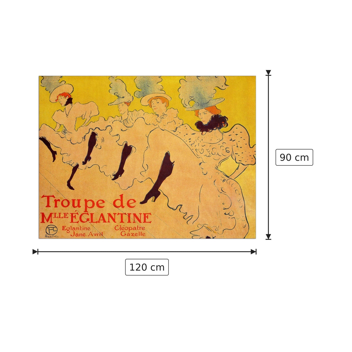 Mlles Eglantines II - Toulouse-Lautrec - cm 120x90 - Pannello in MDF