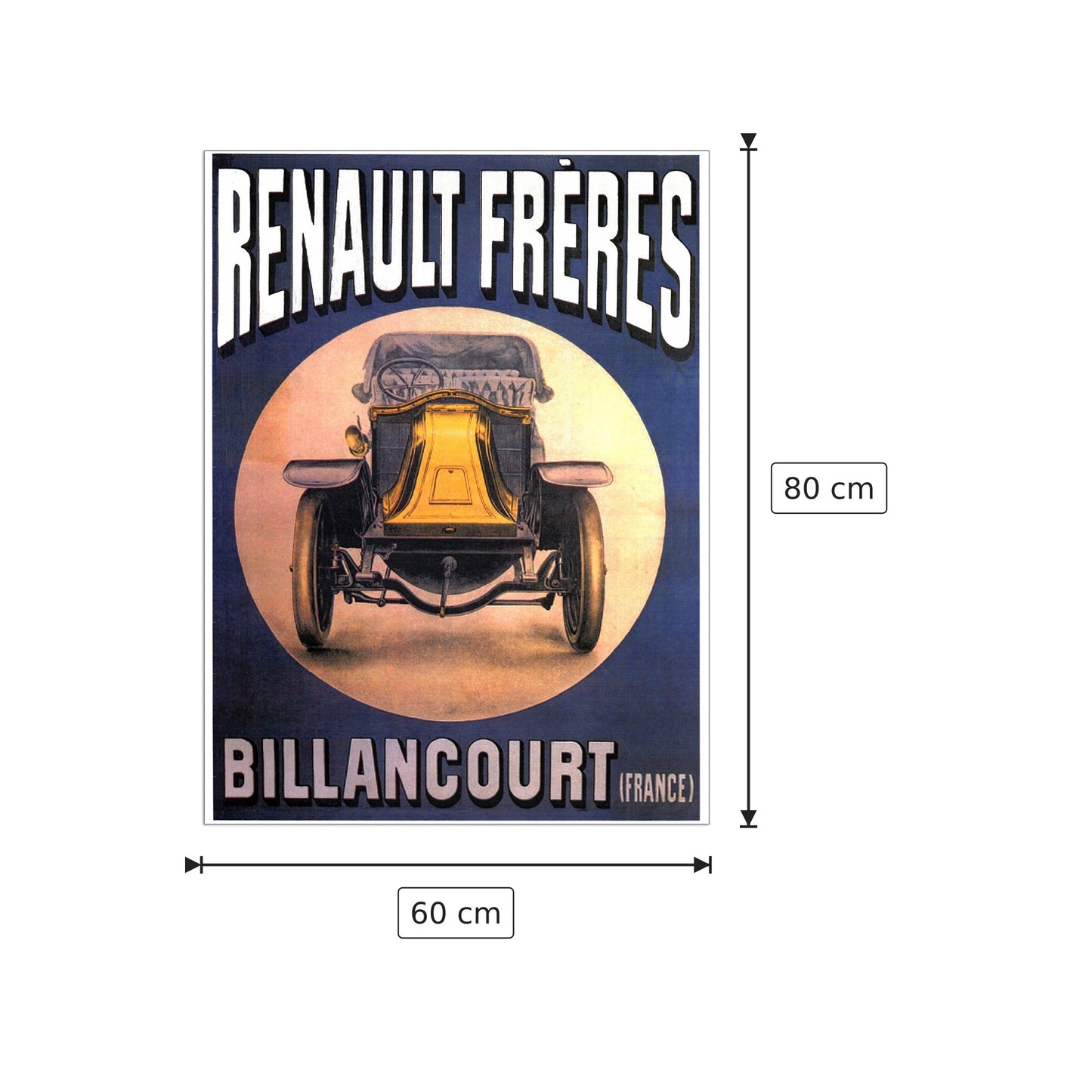 Renault Freres - cm 60x80 - Pannello in MDF