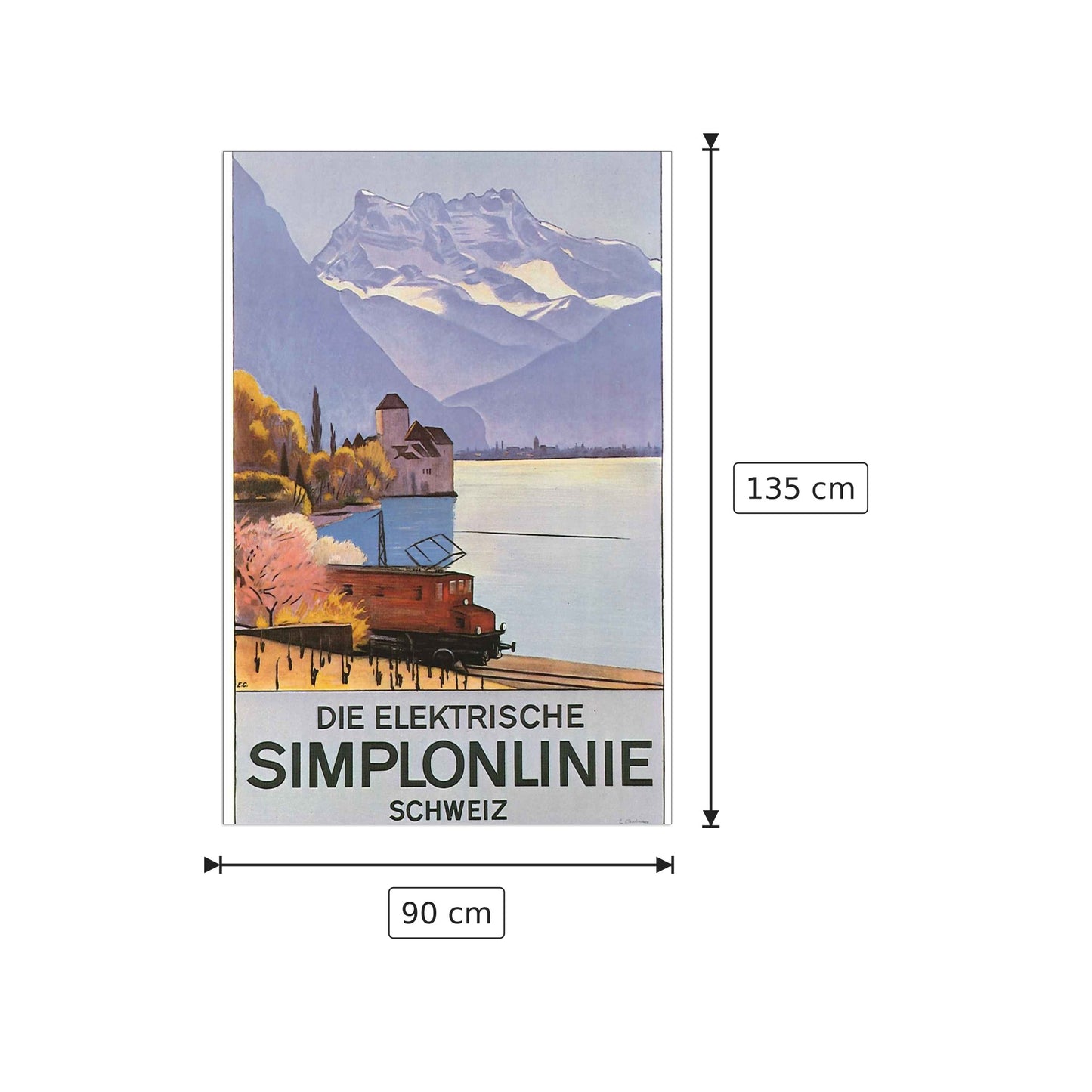 Simplonlinie Montreux - Cardinaux - cm 90x135 - Pannello in MDF
