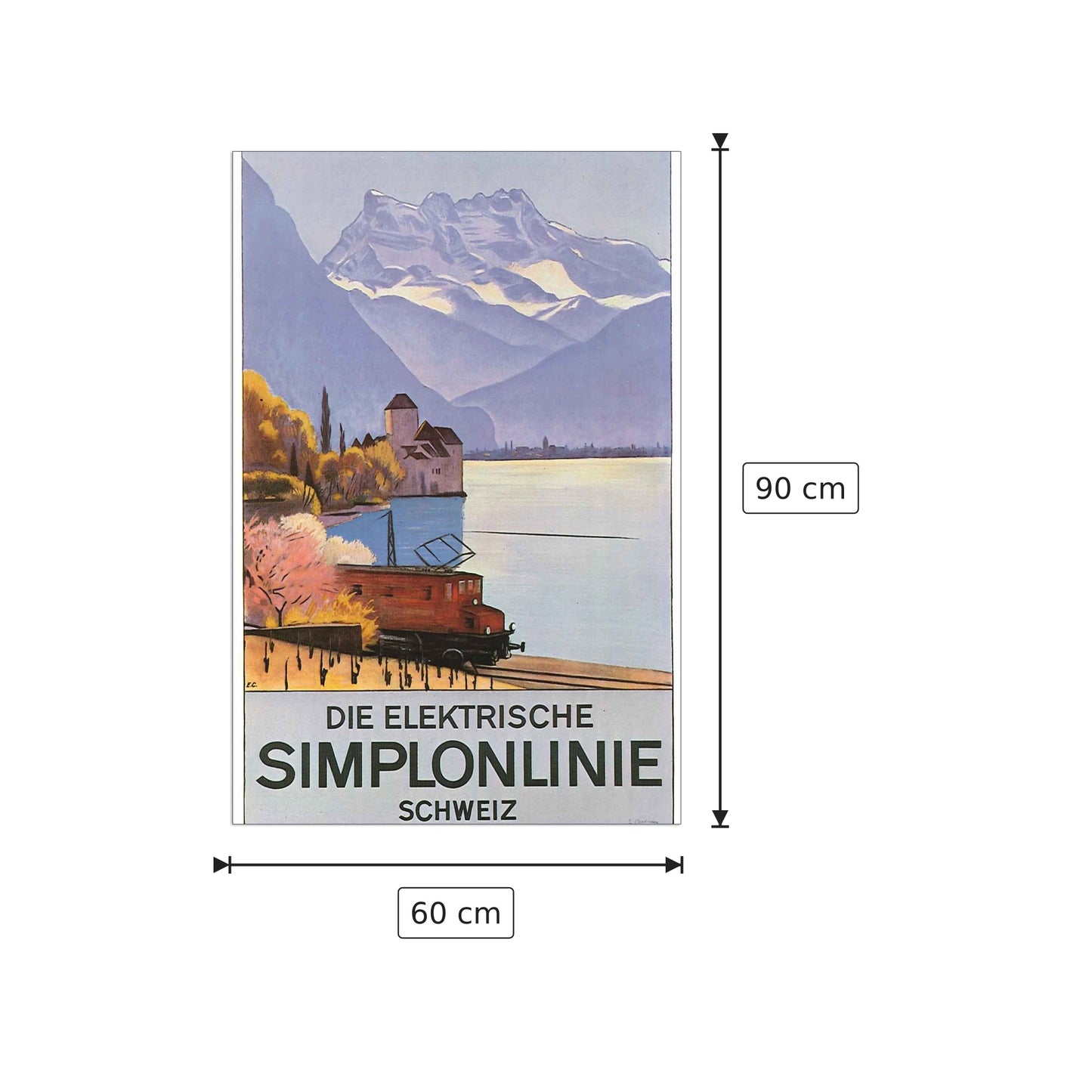 Simplonlinie Montreux - Cardinaux - cm 60x90 - Pannello in MDF