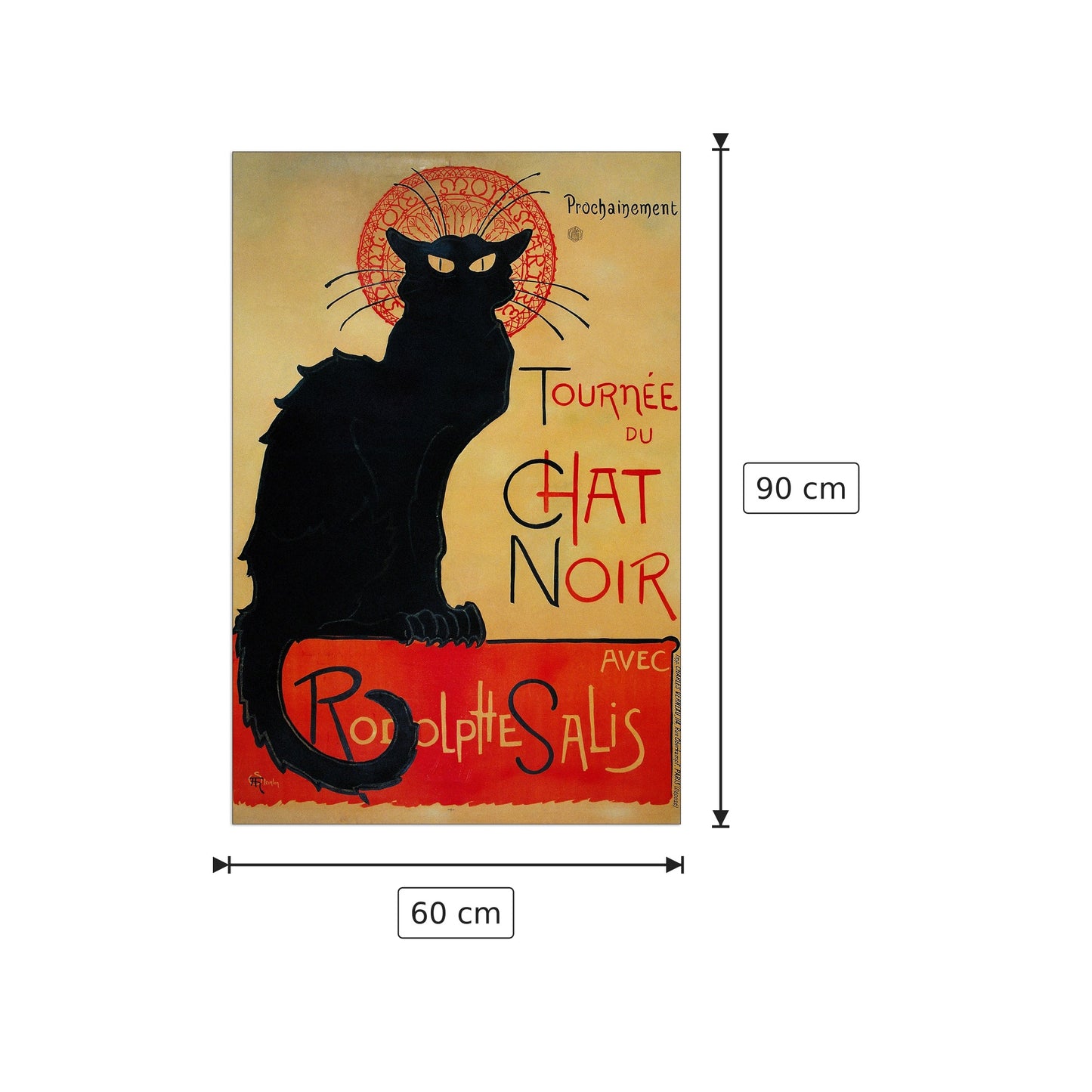 Tournee du Chat Noir - Theophile Steinlen - cm 60x90 - Pannello in MDF