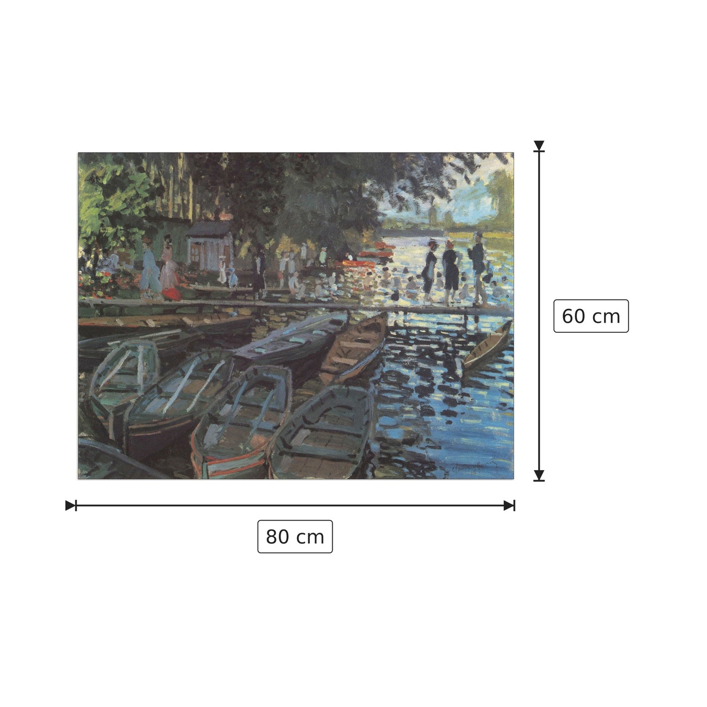 Bathers at La GrenoullieÌ?re - Monet Claude - cm 80x60 - Pannello in MDF