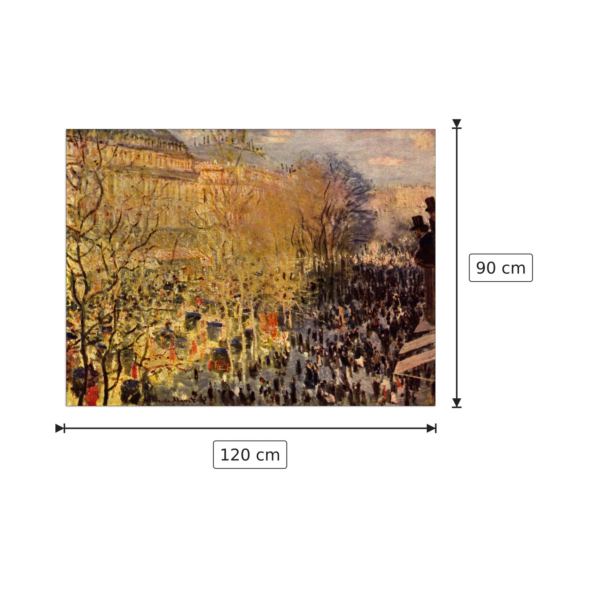 Boulevard of Capucines in Paris - Monet Claude - cm 120x90 - Pannello in MDF