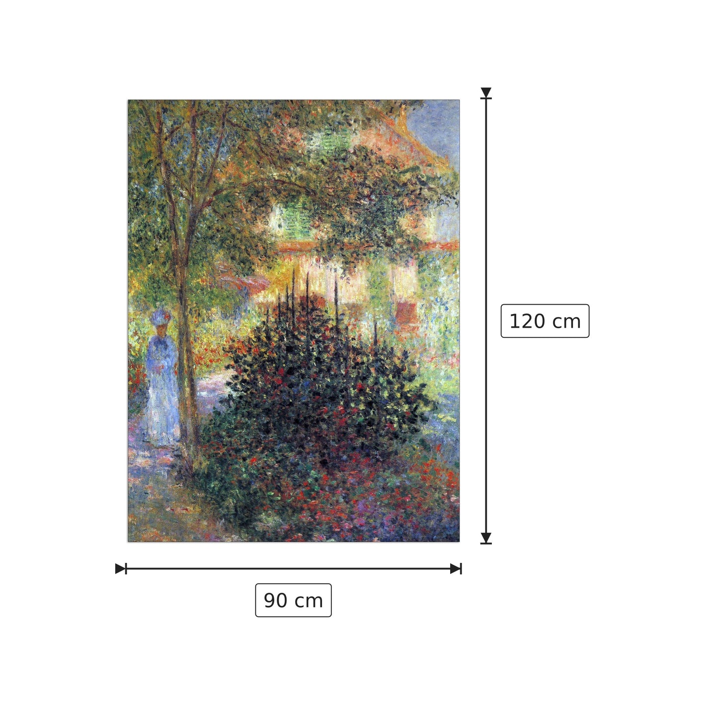Camille in the garden of the house in Argenteuil - Monet Claude - cm 90x120 - Pannello in MDF