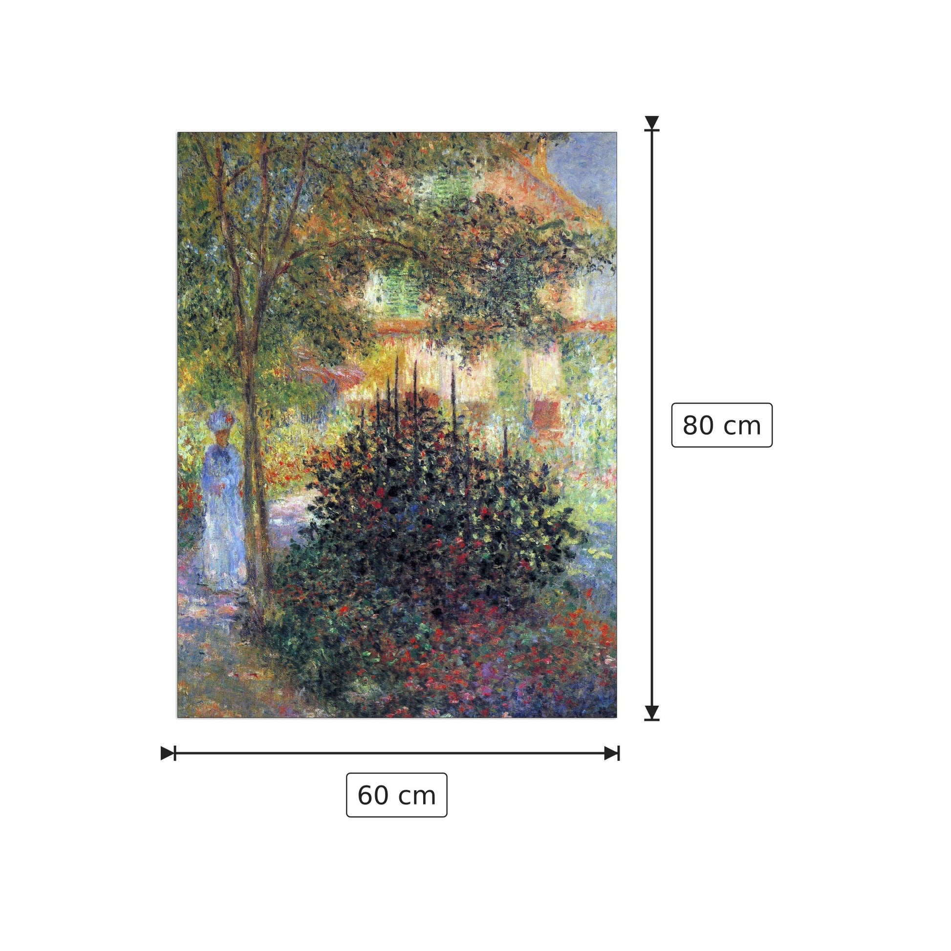 Camille in the garden of the house in Argenteuil - Monet Claude - cm 60x80 - Pannello in MDF