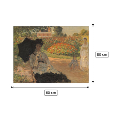 Camille in the garden with Jean and his nanny - Monet Claude - cm 60x80 - Pannello in MDF