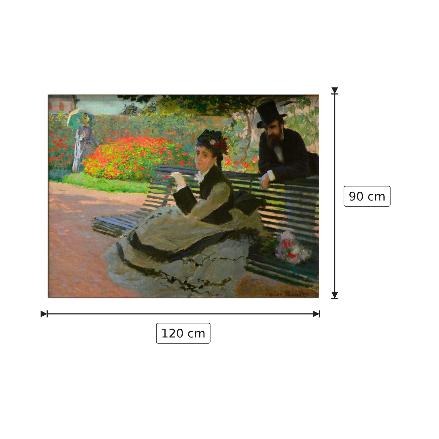 Camille Monet on a garden bench - Monet Claude - cm 120x90 - Pannello in MDF
