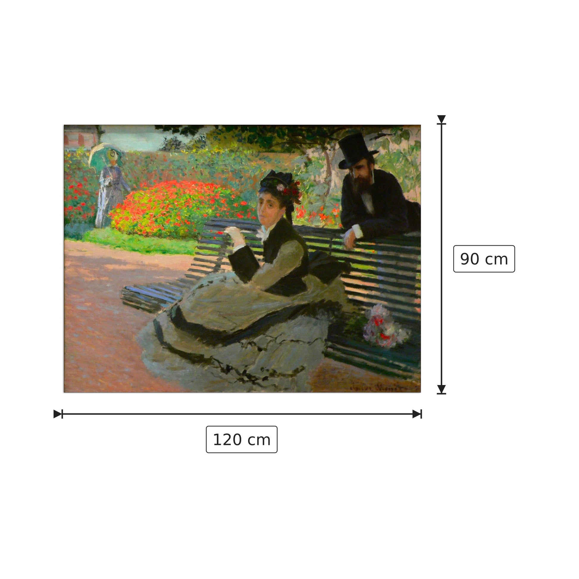 Camille Monet on a garden bench - Monet Claude - cm 120x90 - Pannello in MDF