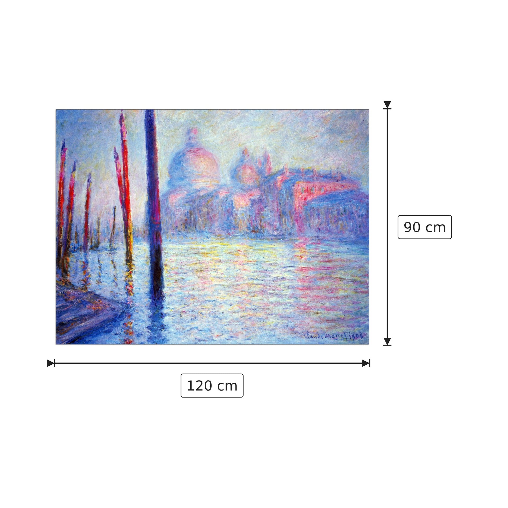 Canal Grand - Monet Claude - cm 120x90 - Pannello in MDF