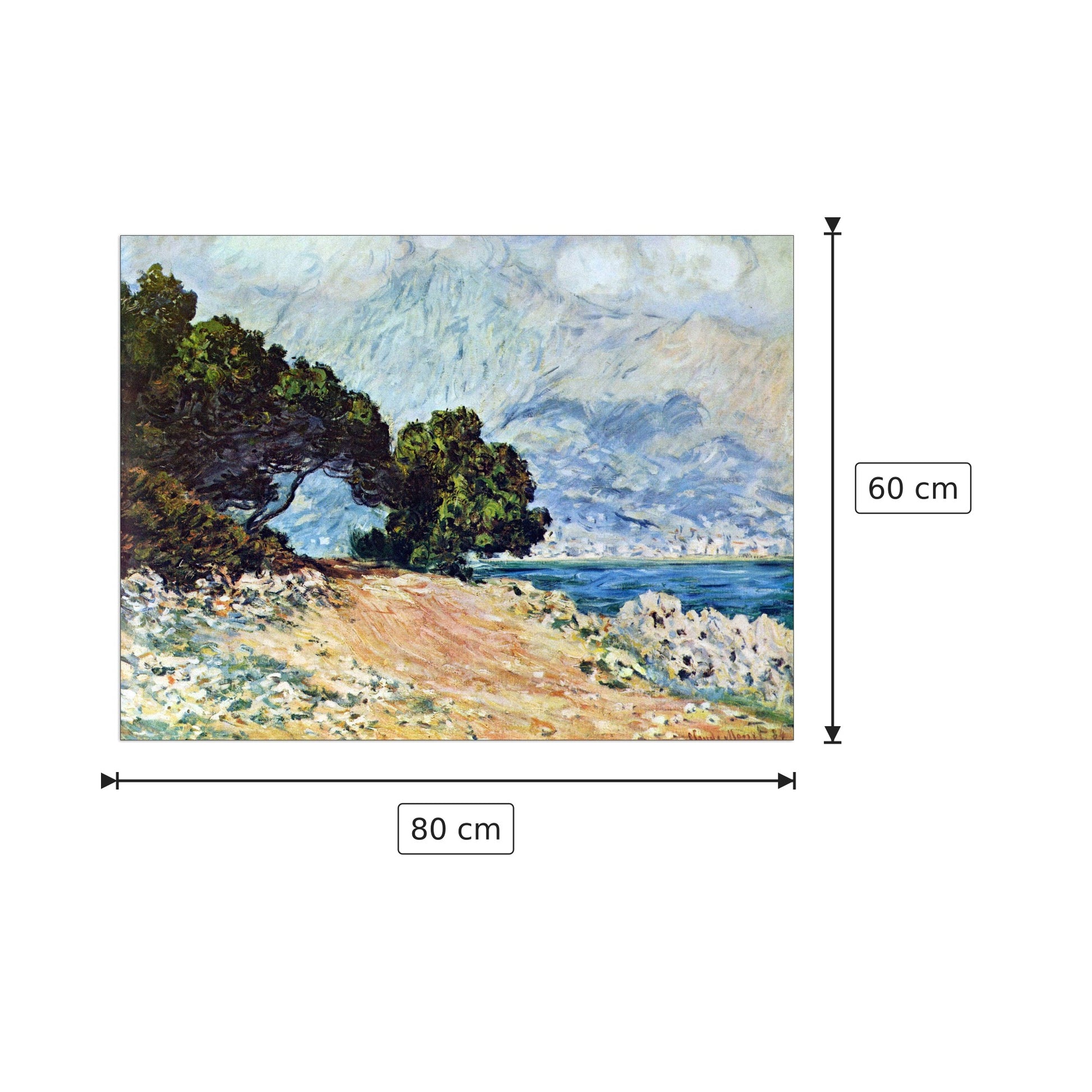 Cape Martin in Menton - Monet Claude - cm 80x60 - Pannello in MDF
