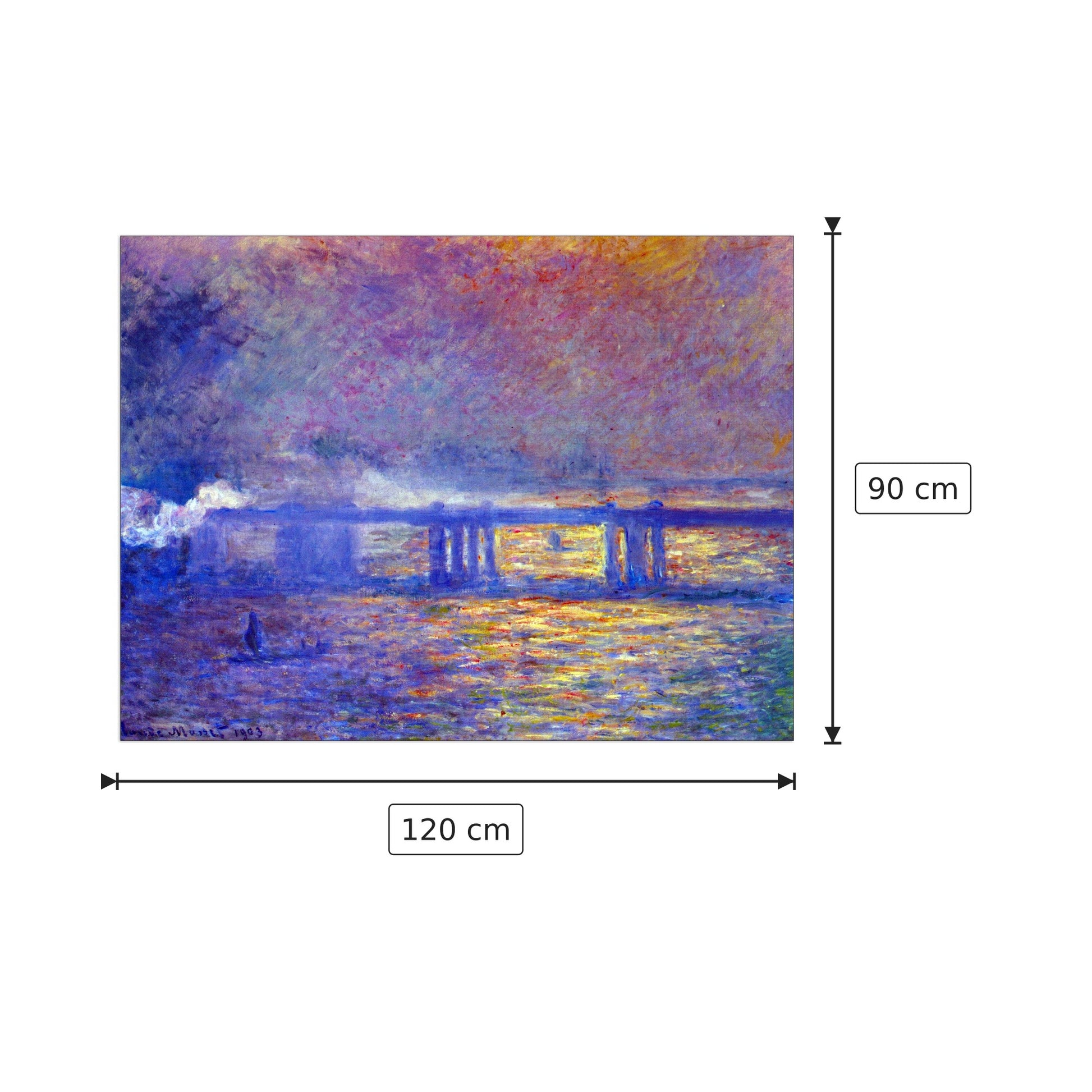 Charing cross bridge - Monet Claude - cm 120x90 - Pannello in MDF