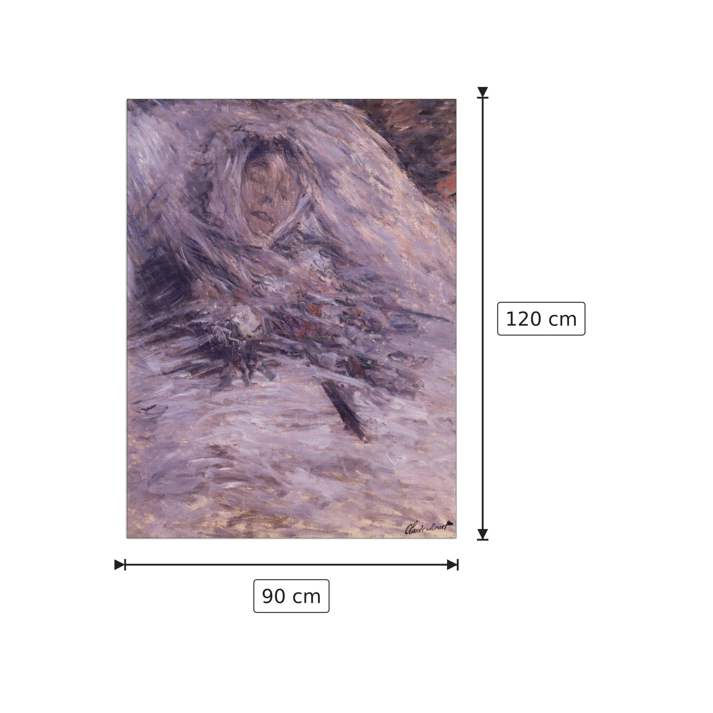 Camille Monet sur son lit de mort - Monet Claude - cm 90x120 - Pannello in MDF
