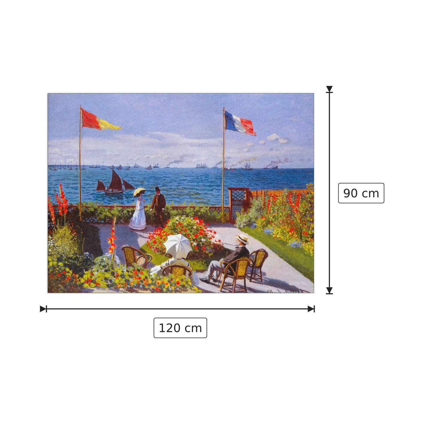 Garden at Sainte Adresse - Monet Claude - cm 120x90 - Pannello in MDF