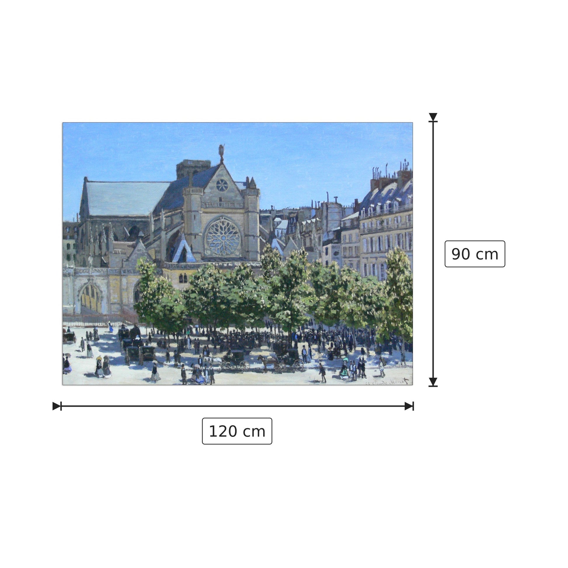 Saint-Germain Auxerrois, Paris 1867 - Monet Claude - cm 120x90 - Pannello in MDF