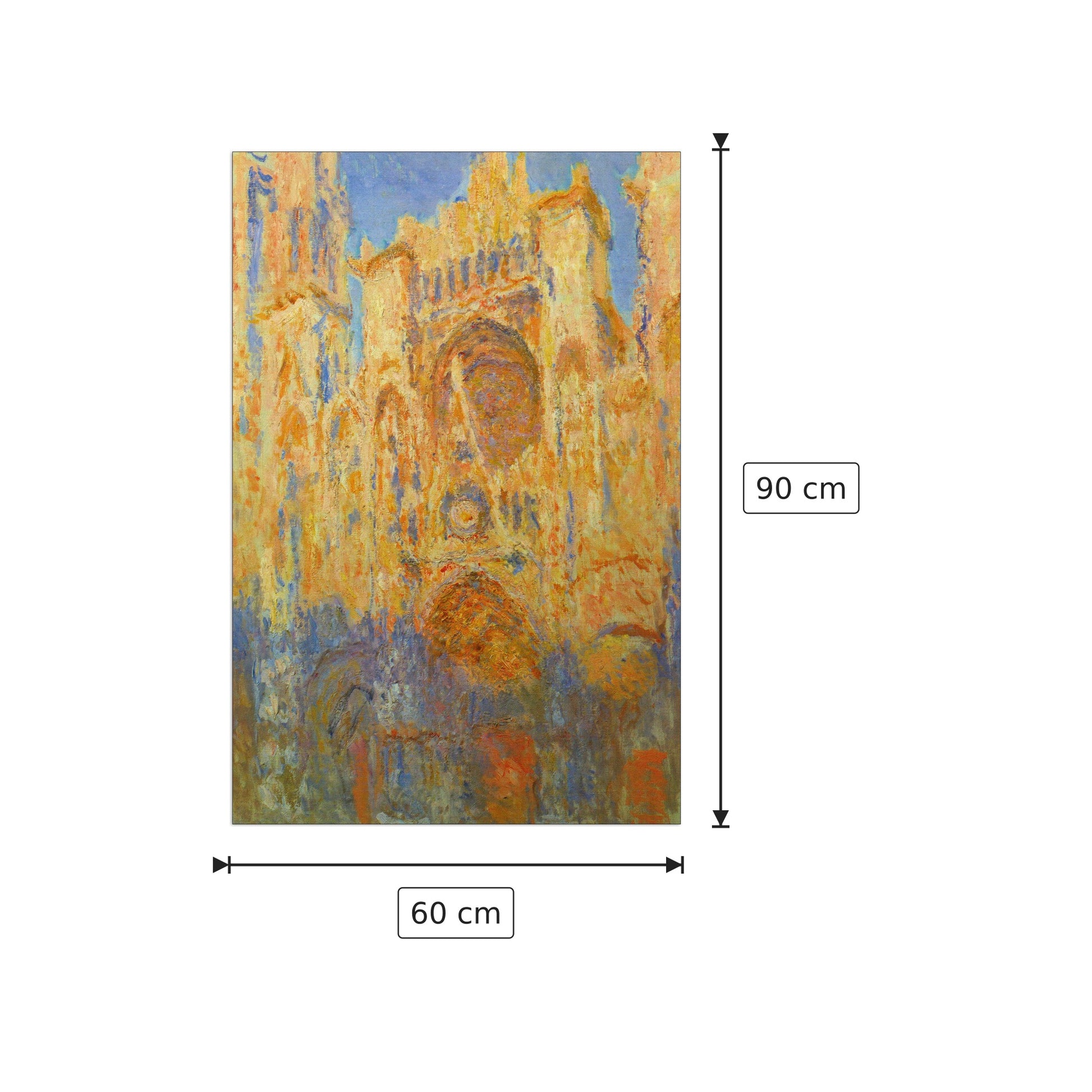 Rouen Cathedral Facade at Sunset - Monet Claude - cm 60x90 - Pannello in MDF
