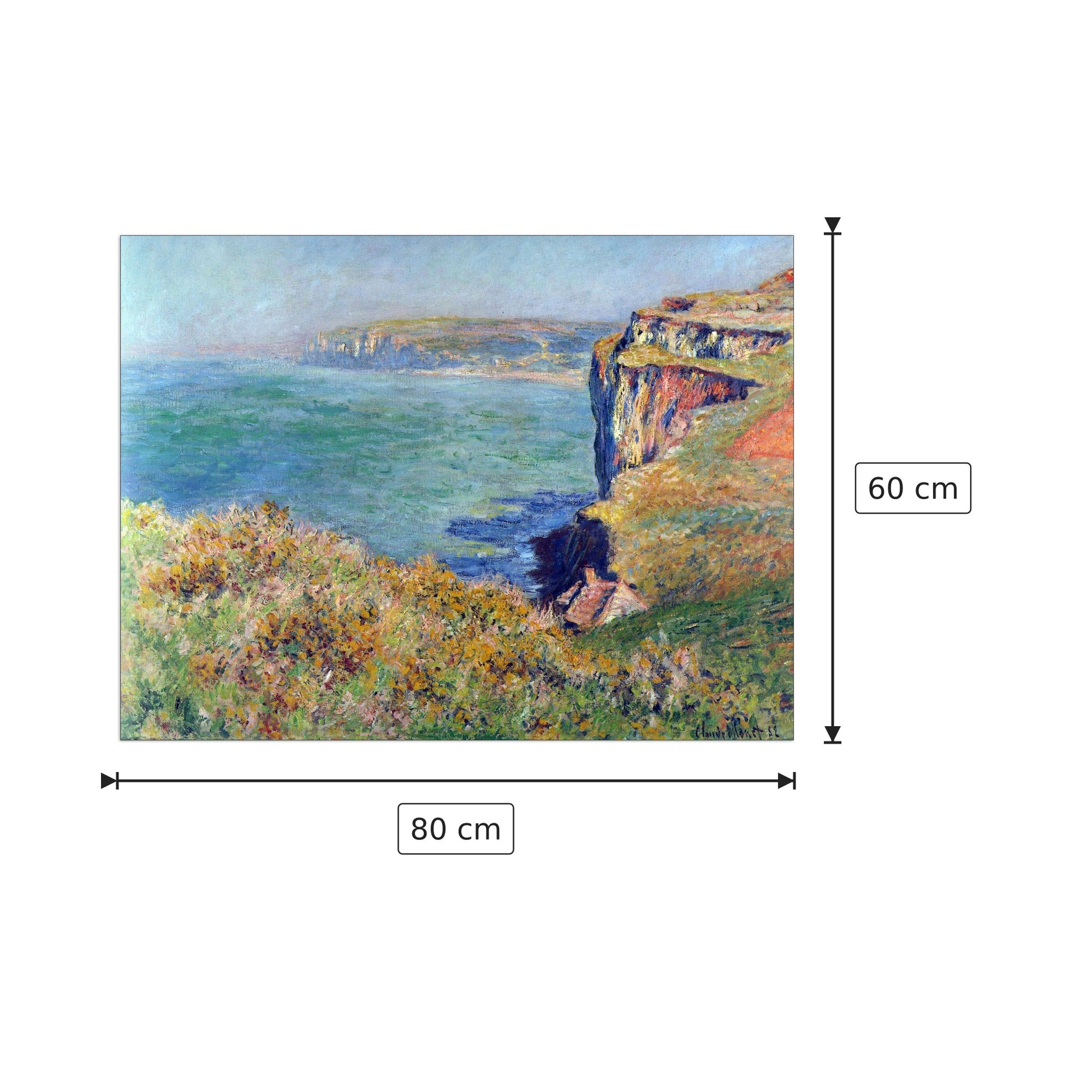 Cliffs at Varengeville - Monet Claude - cm 80x60 - Pannello in MDF