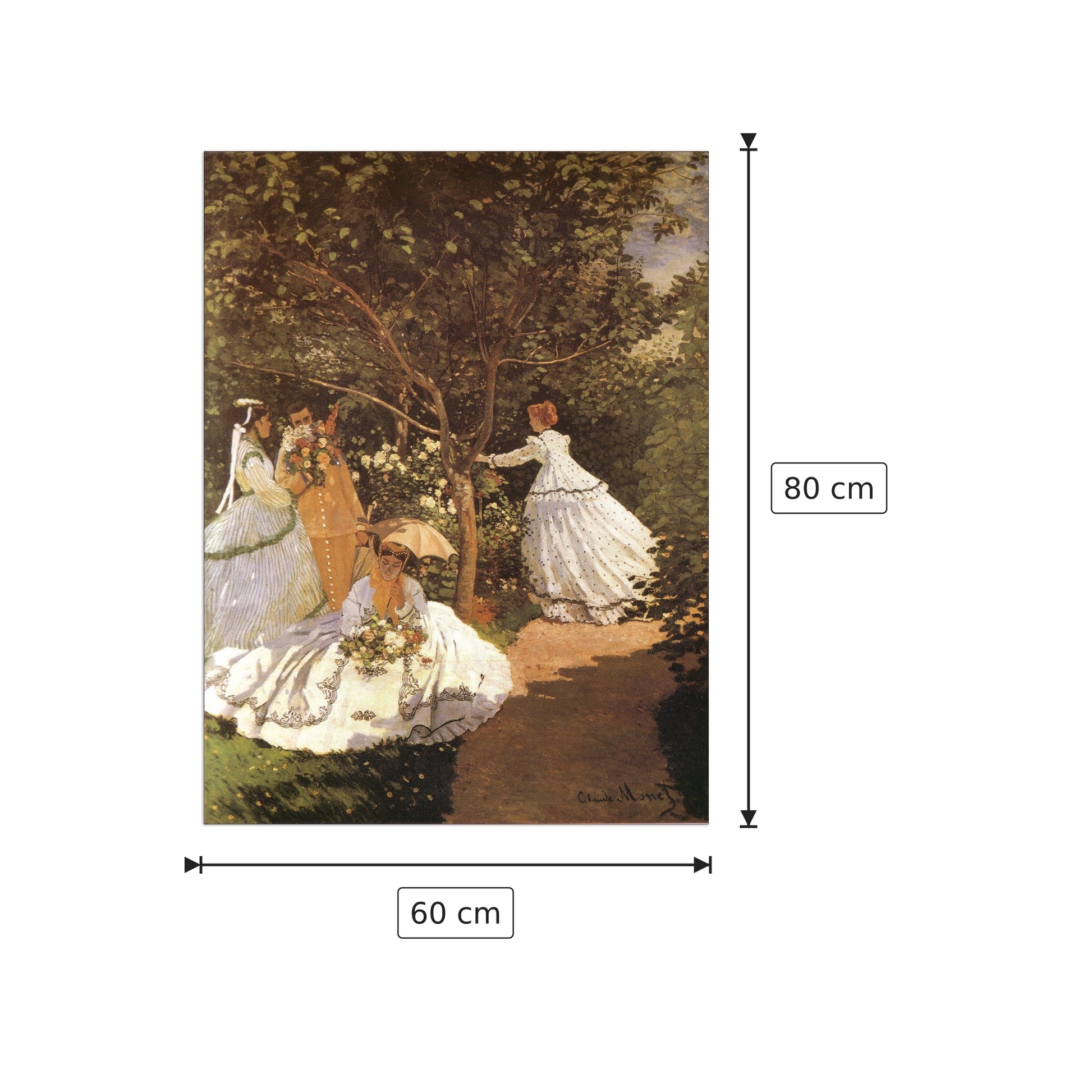 Femmes au jardin 1867 - Monet Claude - cm 60x80 - Pannello in MDF