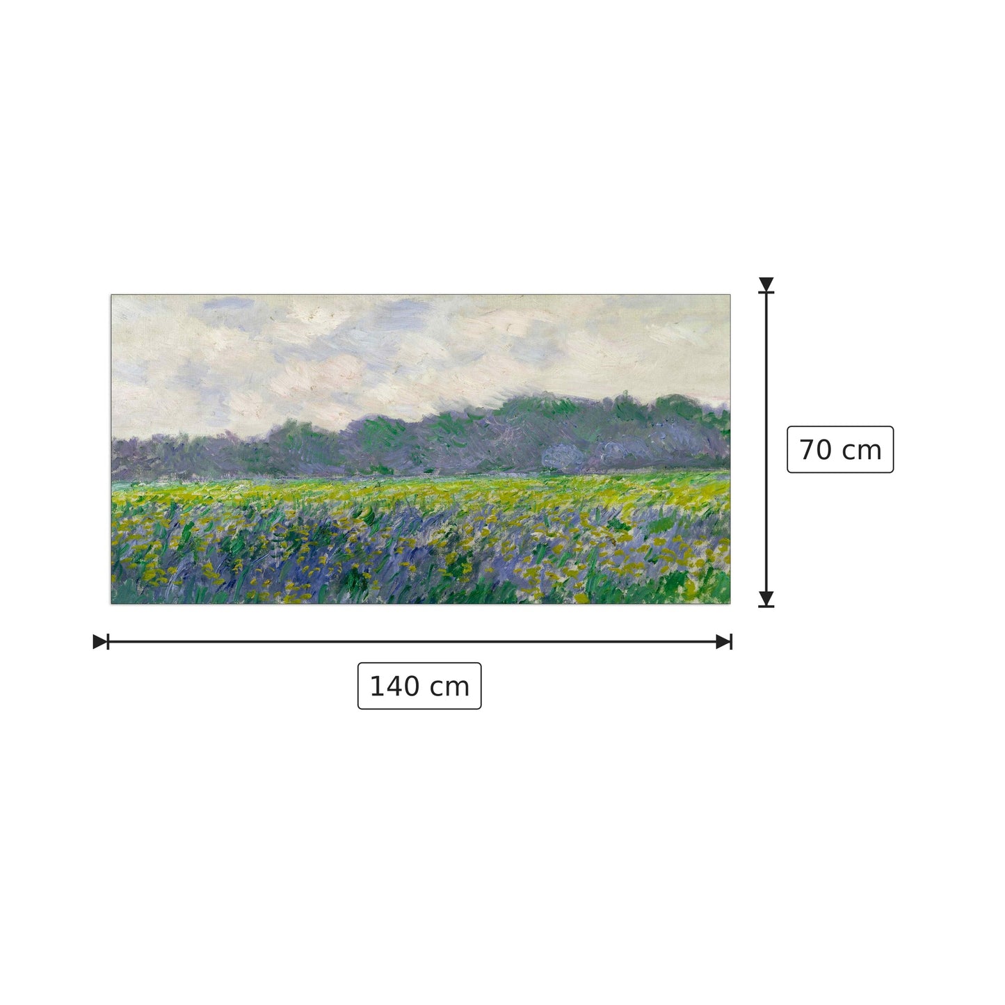Field of Yellow Irises - Monet Claude - cm 140x70 - Pannello in MDF