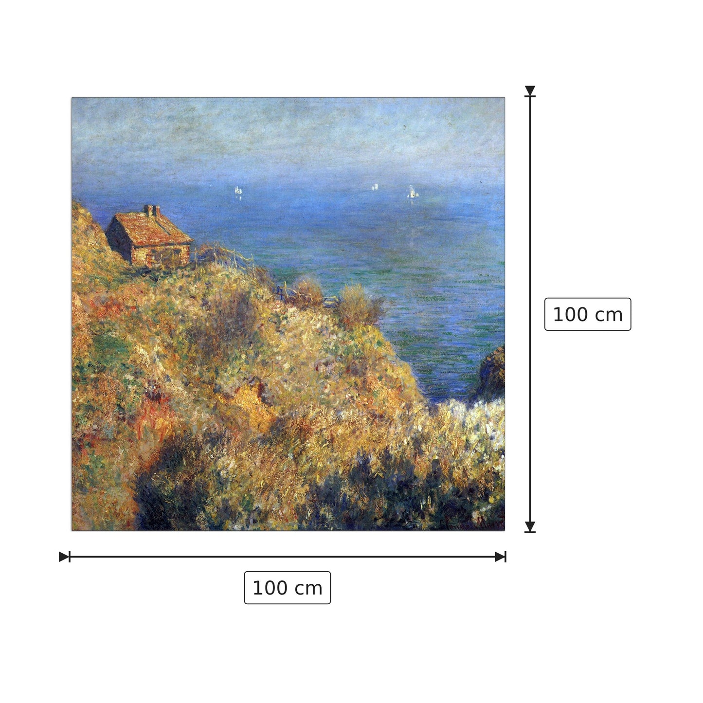 Fishermans lodge at Varengeville - Monet Claude - cm 100x100 - Pannello in MDF