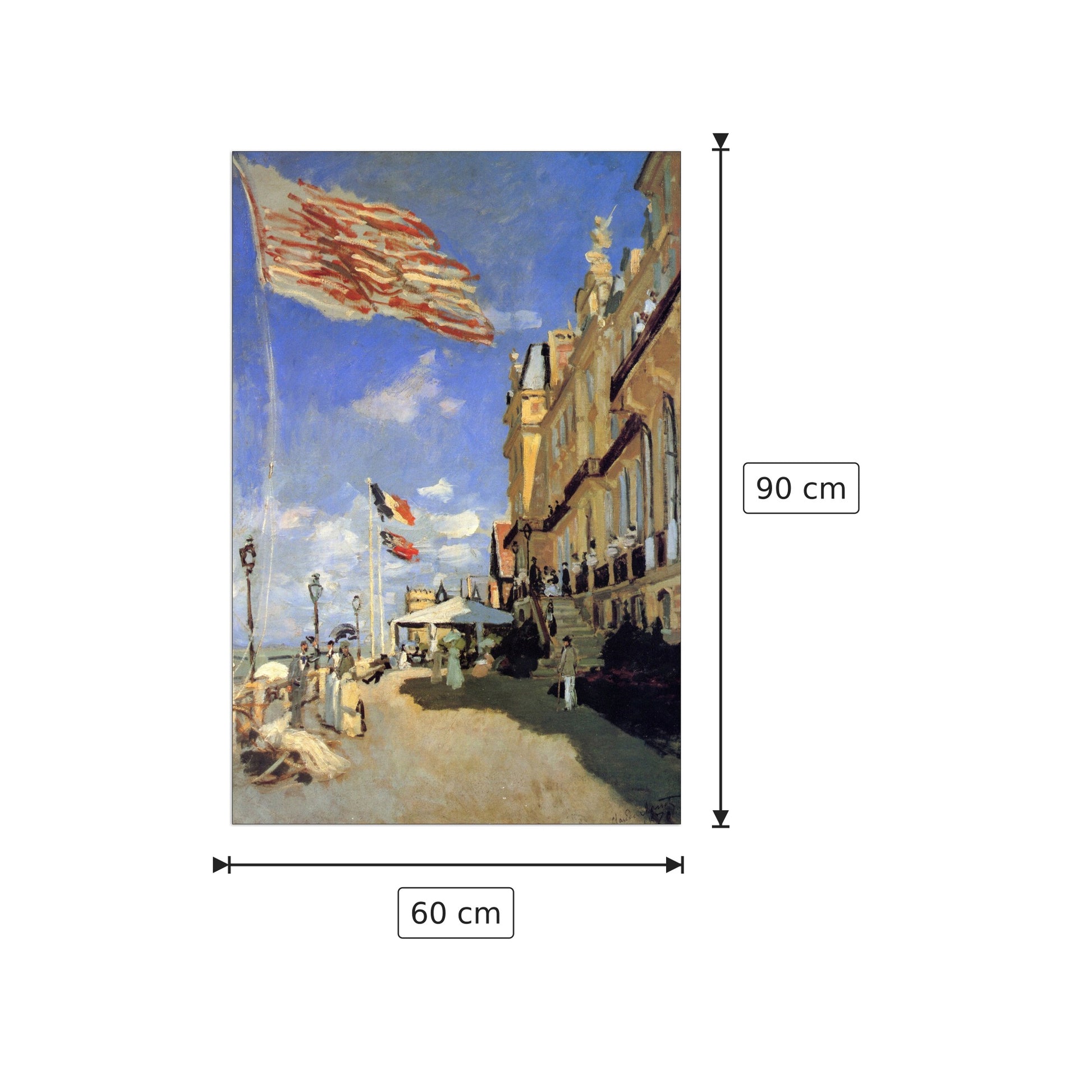 Hotel de Roches Noires a Trouville - Monet Claude - cm 60x90 - Pannello in MDF