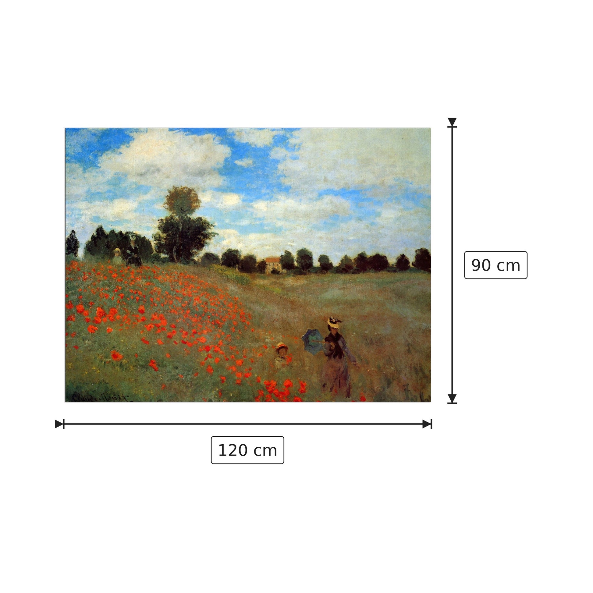 Les Coqueliquots - Monet Claude - cm 120x90 - Pannello in MDF