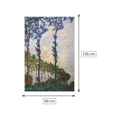 Poplar series, wind - Monet Claude - cm 90x135 - Pannello in MDF