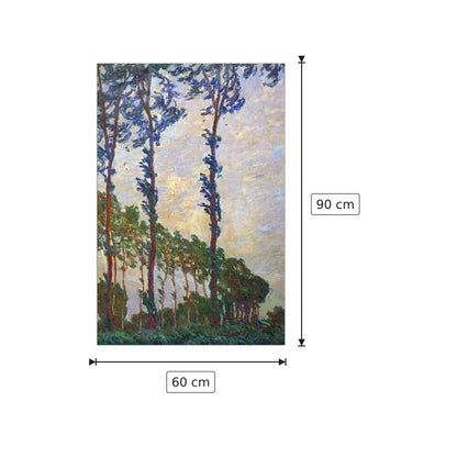 Poplar series, wind - Monet Claude - cm 60x90 - Pannello in MDF