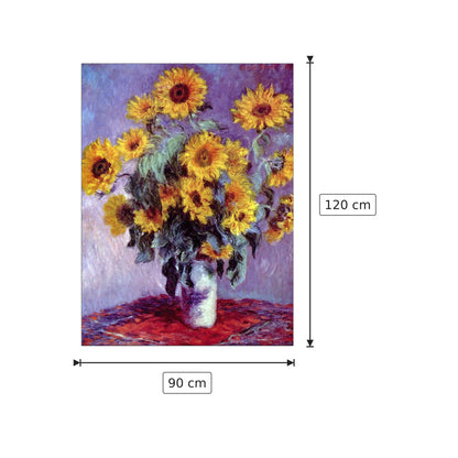 Still Life with Sunflowers - Monet Claude - cm 90x120 - Pannello in MDF