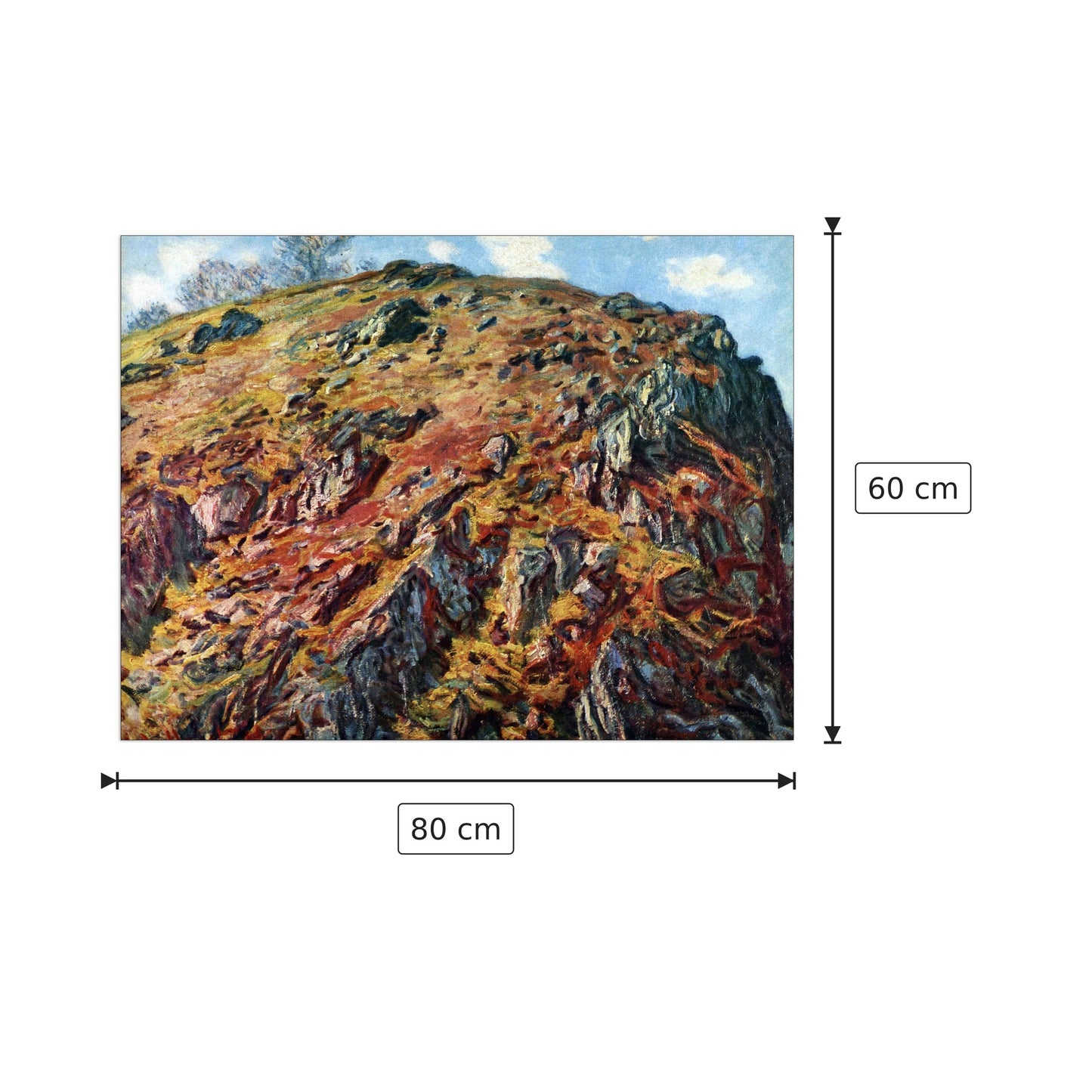 The boulder - Monet Claude - cm 80x60 - Pannello in MDF