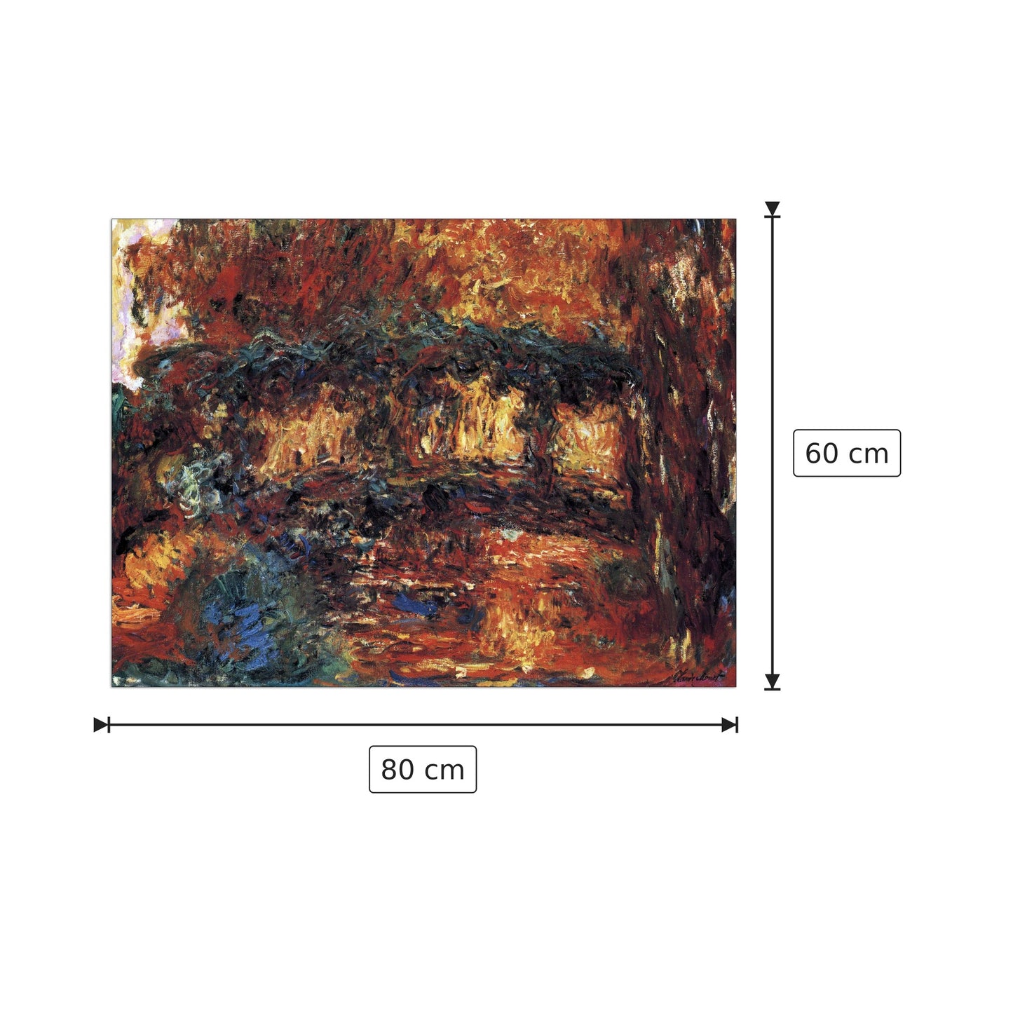 The Japanese Bridge II - Monet Claude - cm 80x60 - Pannello in MDF