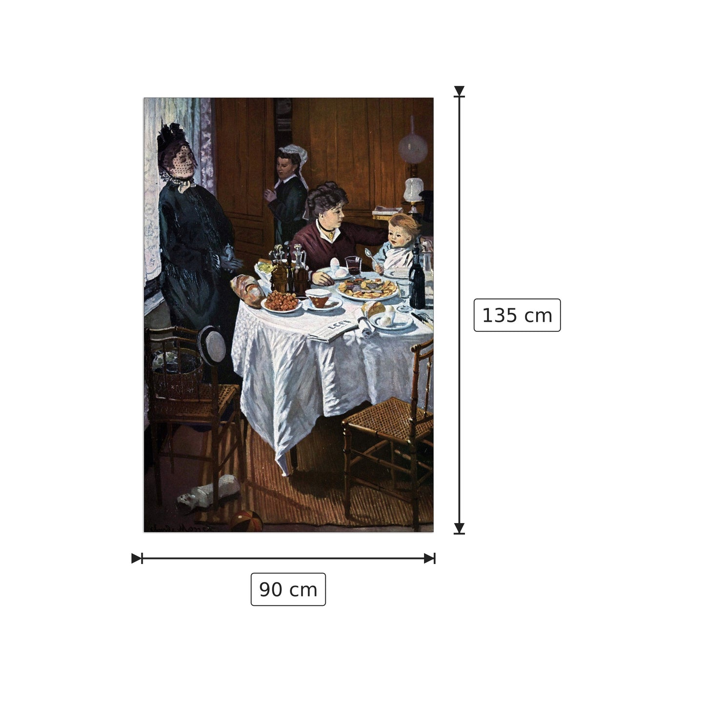 The lunch - Monet Claude - cm 90x135 - Pannello in MDF