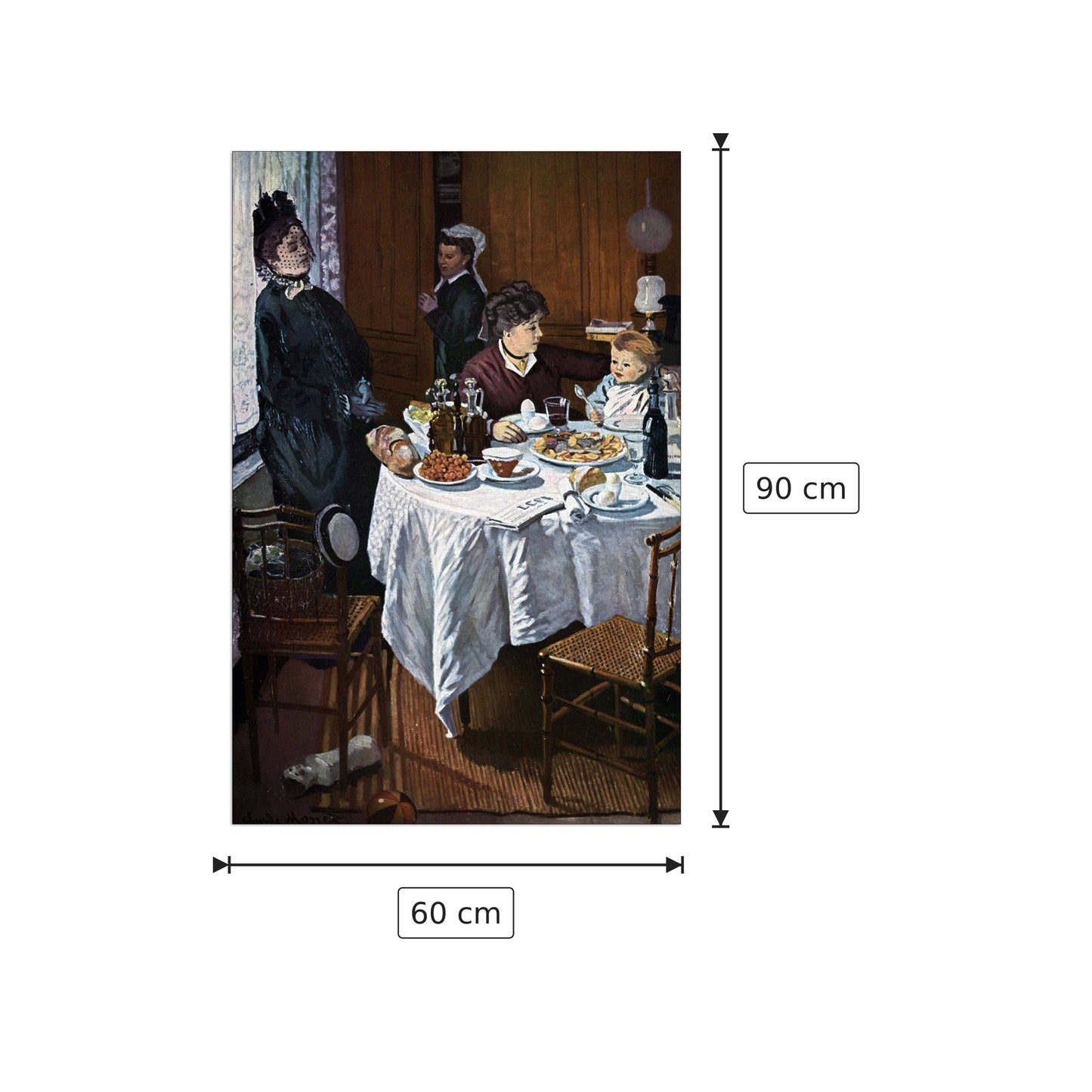 The lunch - Monet Claude - cm 60x90 - Pannello in MDF
